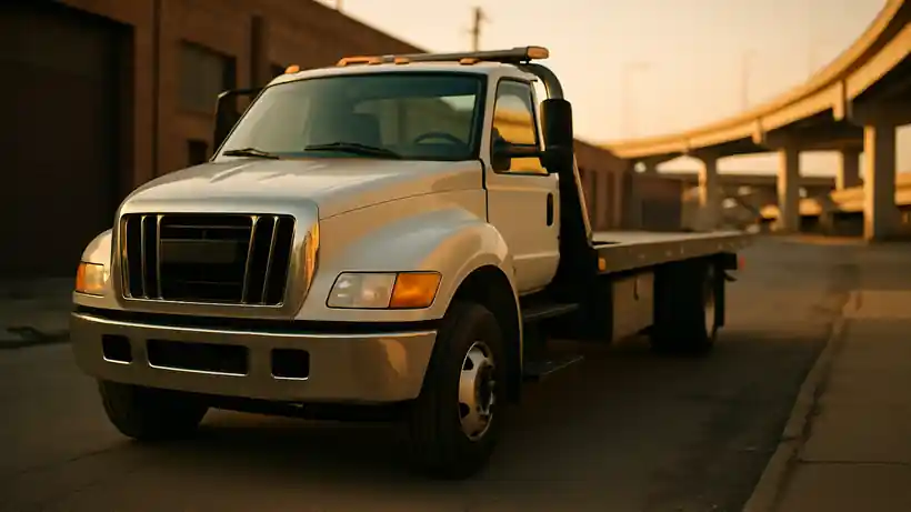 Flatbed tow truck ready for 24/7 towing and recovery in Grand Prairie, TX